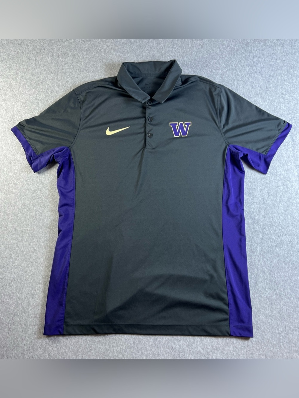 Washington huskies no Dri fit purple performance polo shirt men’s large